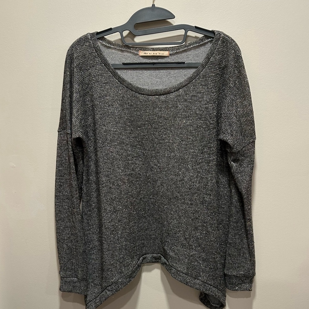 Big Star Gray Crew Neck Sweater Soft Knit Relaxed Fit